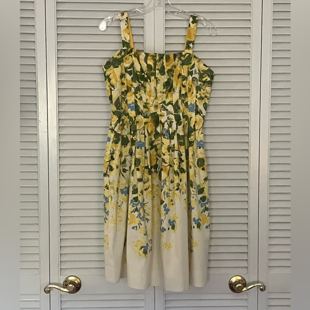 Maggy London Yellow Green Floral Sundress